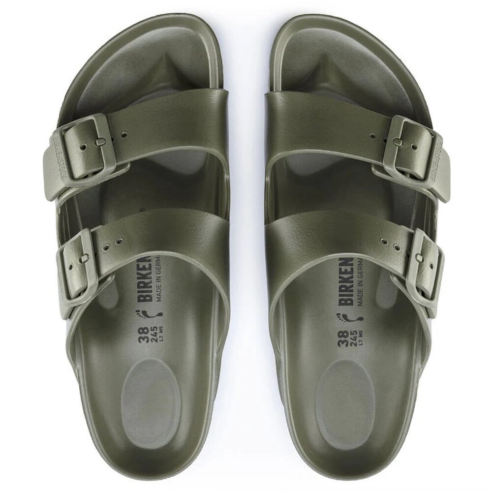 Birkenstock Green Sandals with Adjustable Straps and Contoured Footbed